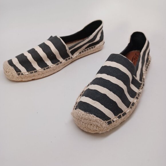 Lucky Brand Flats Tashii Canvas Espadrilles Black Stripes Womens 7 - Picture 10 of 15